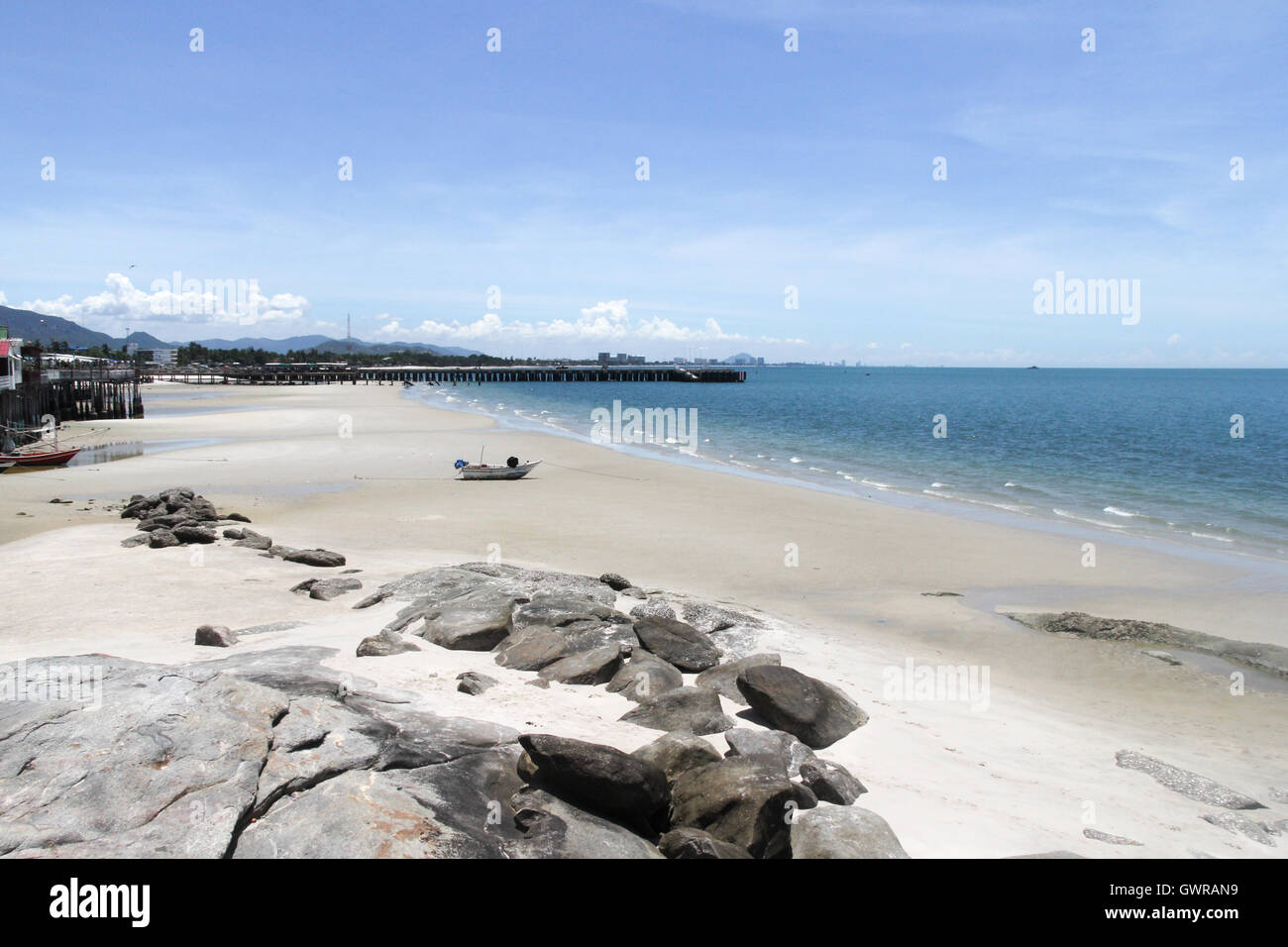 Stadt Hua Hin Strand, Thailand Stockfoto