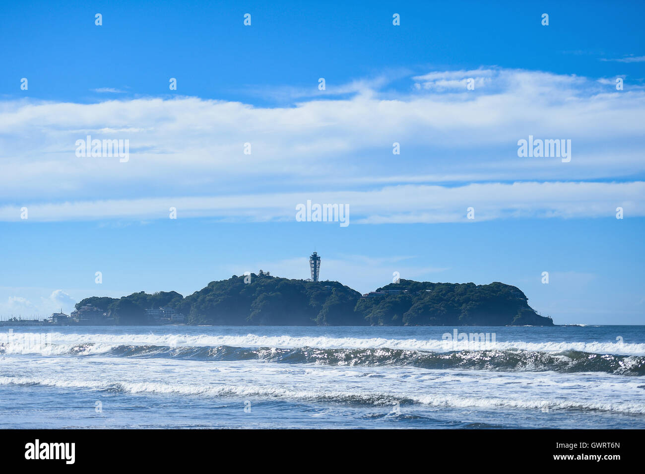Strand in Enoshima, Präfektur Kanagawa, Japan Stockfoto