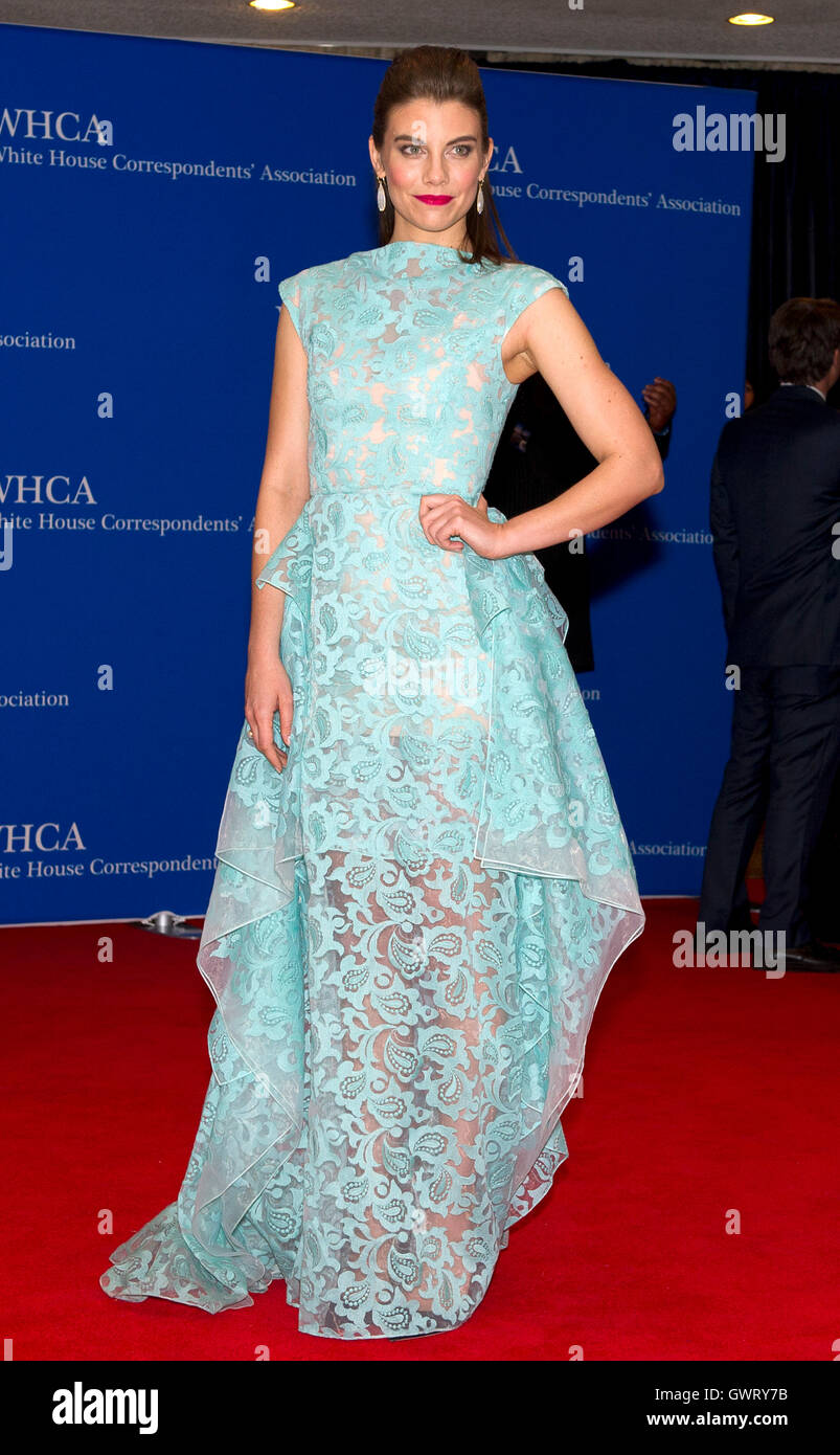 Lauren Cohan kommt für die 2015 White House Correspondents Association Annual Dinner im Washington Hilton Hotel auf Samstag, 25. April 2015. Bildnachweis: Ron Sachs / CNP /MediaPunch Stockfoto