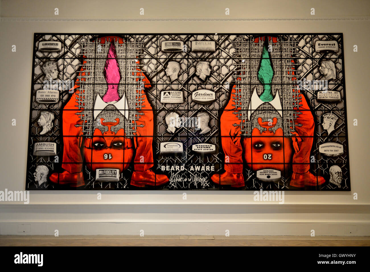 Gilbert & George enthüllen ihre neuen Werke mit dem Titel "Bart bewusst (2016)" als Teil der Royal Academy Summer Exhibition mit: Atmosphäre wo: London, Vereinigtes Königreich: 7. Juni 2016 Stockfoto