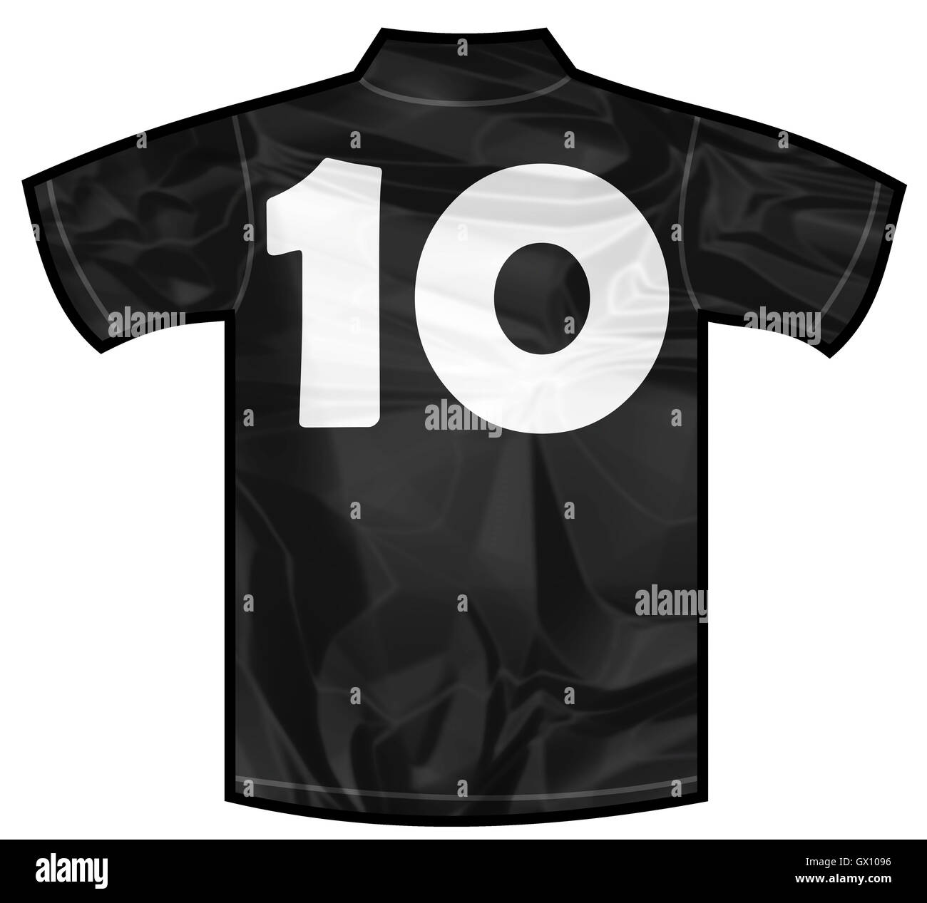 Schwarzes Hemd zehn Stockfoto