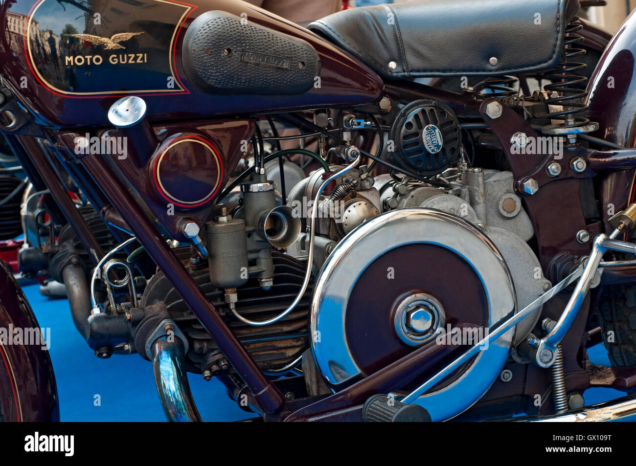 1939 Moto Guzzi GTS Motorrad. Klassisches Motorrad Stockfoto