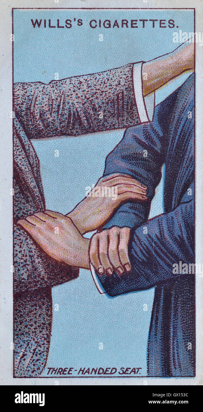 Wills Zigarette Karte eines 3-handed Sitzes Stockfoto