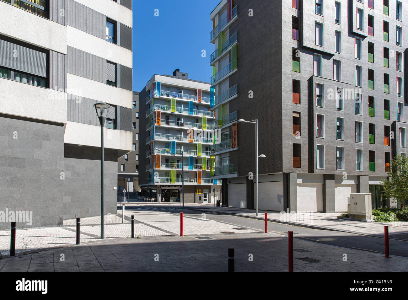 Kürzlich fertiggestellte Wohnblocks in Donostia-San Sebastián, Guipuzcoa, Spanien Stockfoto