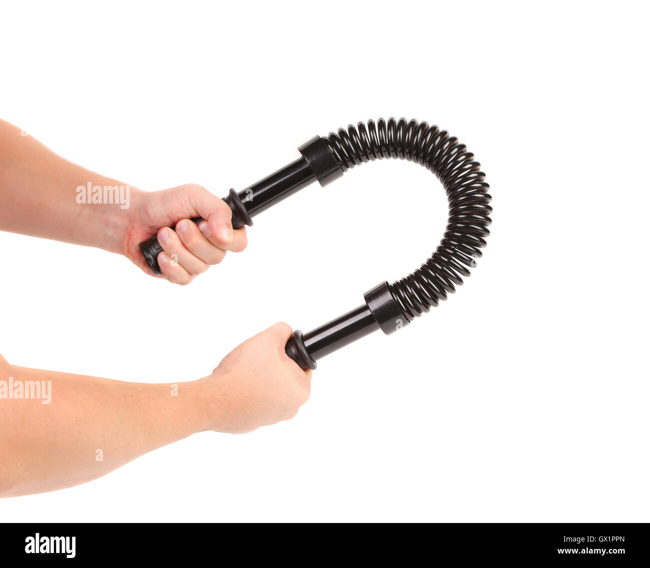 Händen Biegungen Stahl Expander. Stockfoto