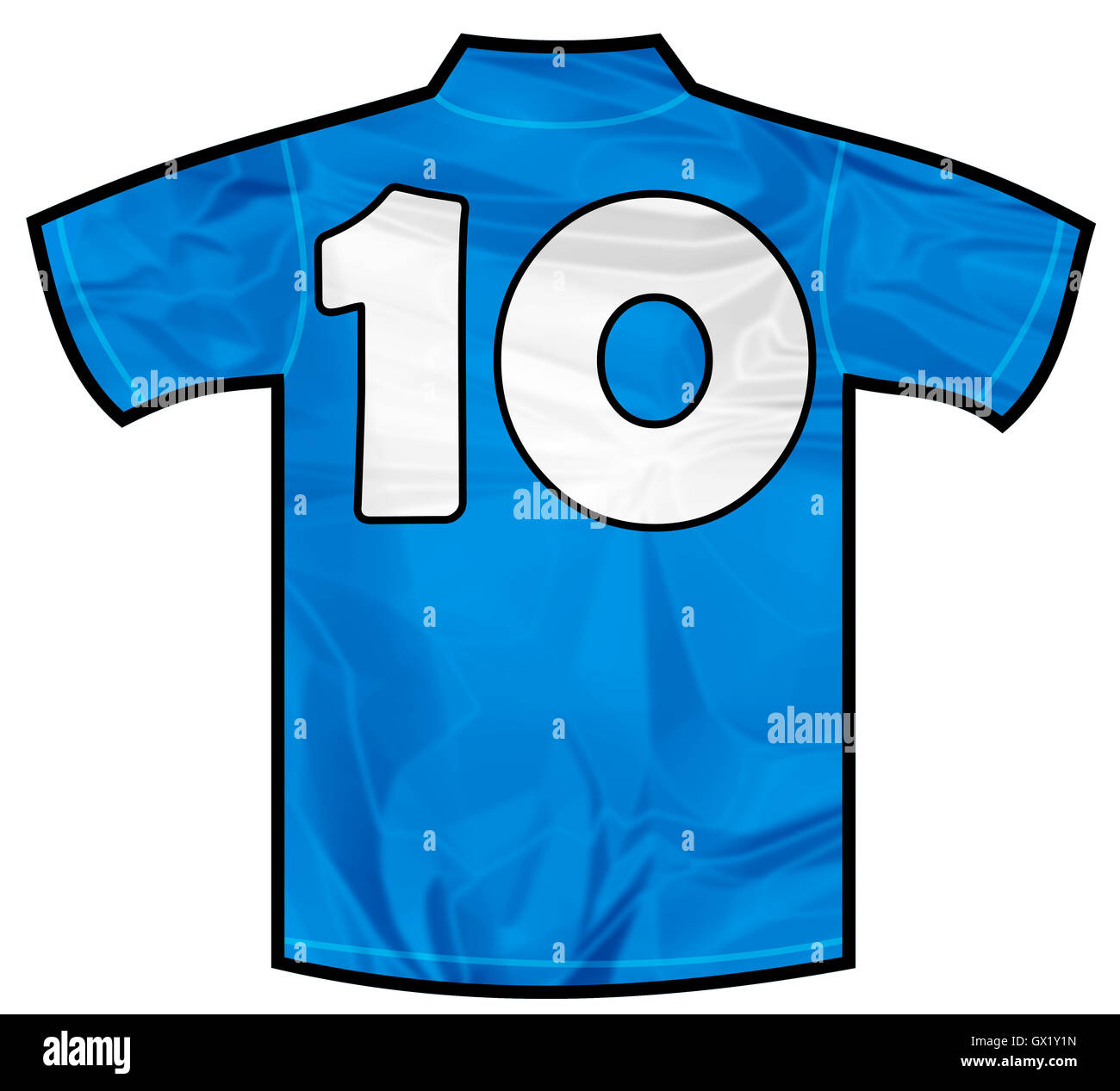 Blaues Hemd zehn Stockfoto