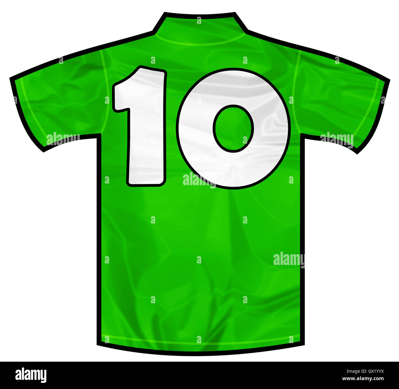 Grünes Hemd zehn Stockfoto