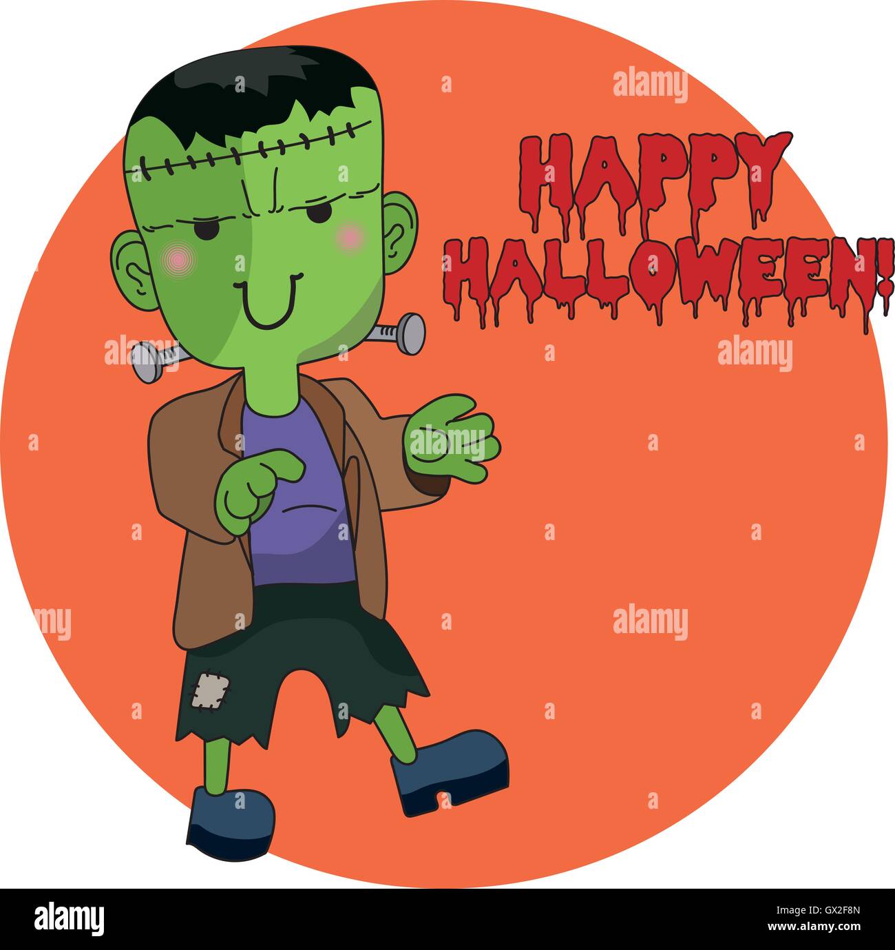 Cute Halloween Charakter - Frankenstein Stock Vektor