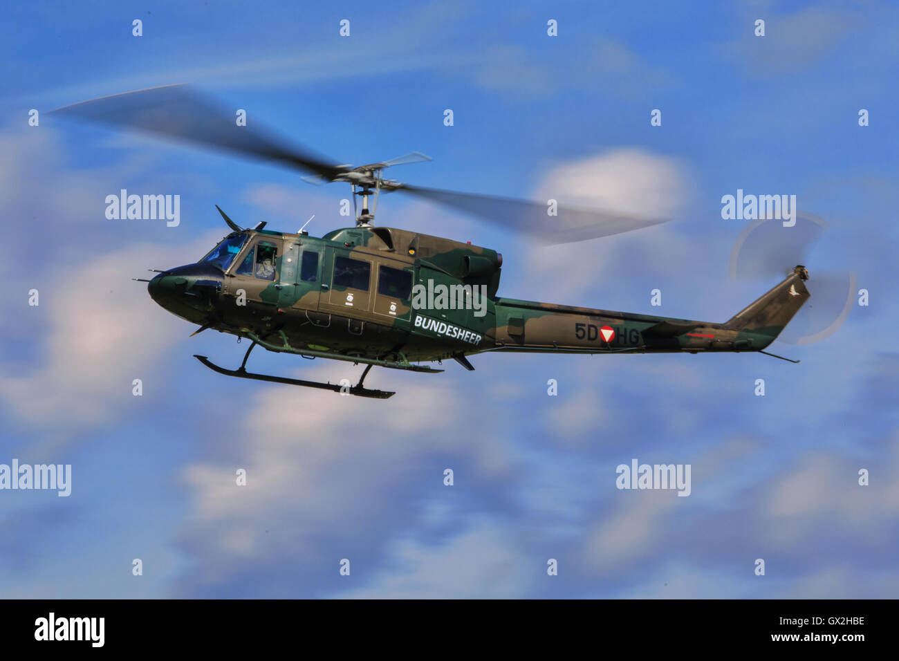 UH-1 Hubschrauber bei Airpower in Zeltweg, Österreich Stockfoto