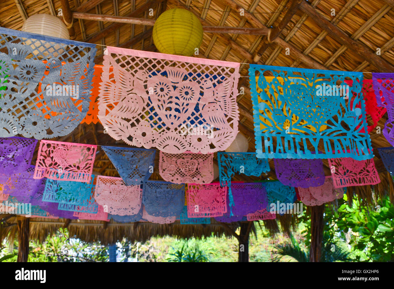 Mexikanische Papier Banner für Feiern oder Urlaub Stockfoto