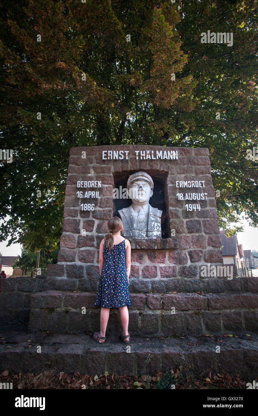 Denkmal zu Ehren von Ernst Thälmann der ermordeten Führer der kommunistischen Partei in Deutschland im 2. Weltkrieg. Ost-Deutschland. Stockfoto