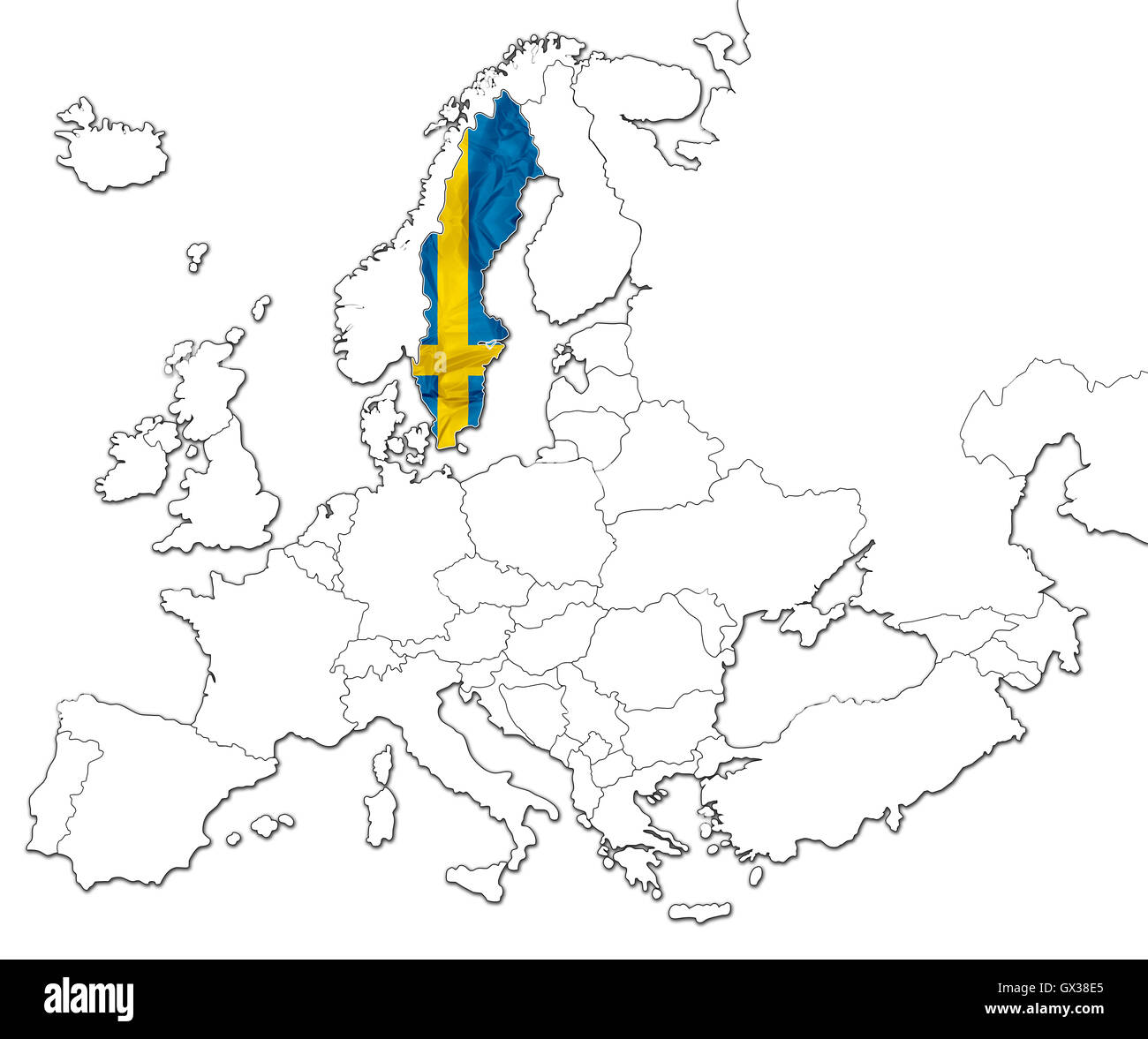 Karte von Schweden Stockfoto