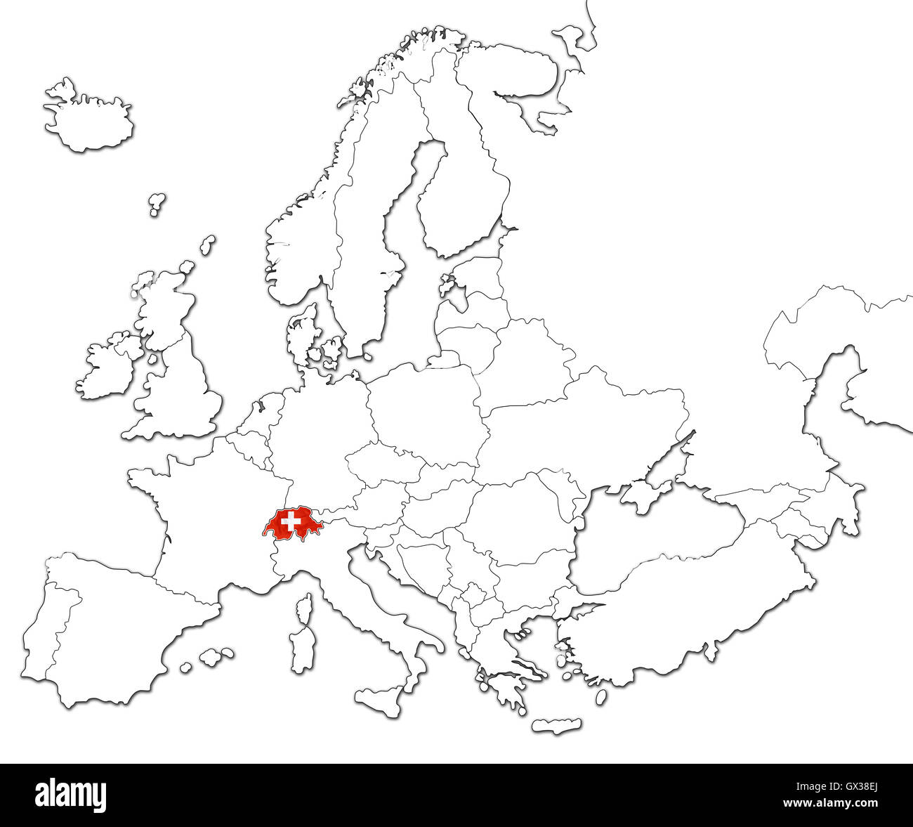 Karte der Schweiz Stockfotografie - Alamy