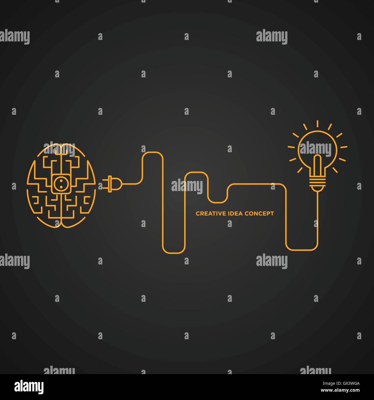 Kreative Idee Konzept, Brainstorm-Glühbirne-Vektor-illustration Stock Vektor