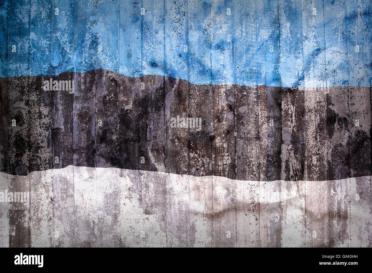 Grunge-Stil von Estland Flagge auf eine Mauer für Hintergrund Stockfoto