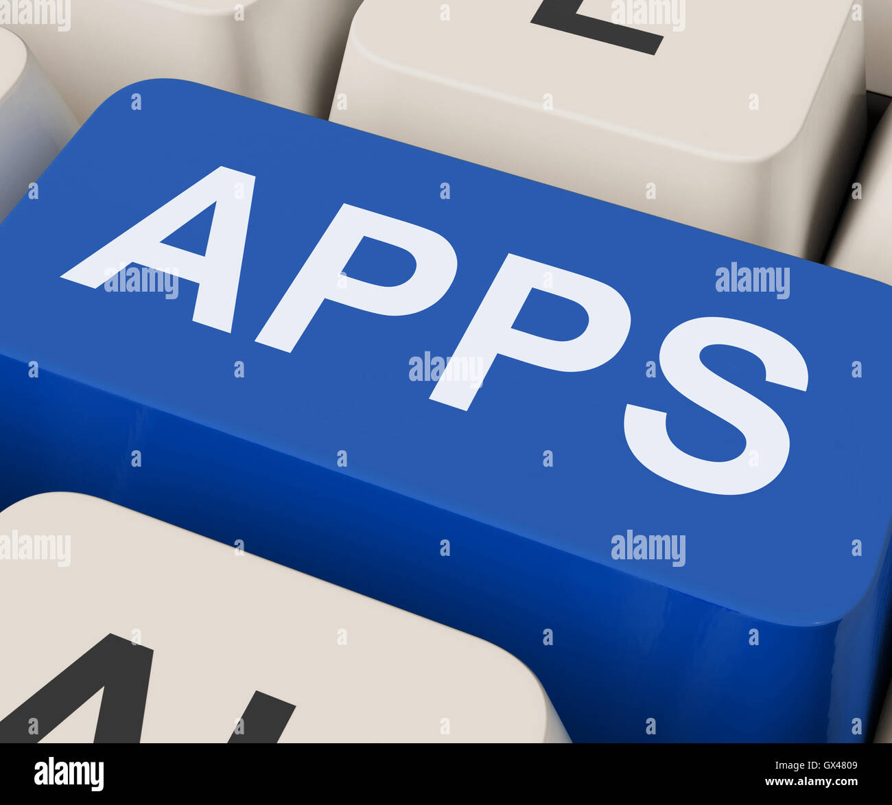 Apps-Schlüssel-Shows-Internet-Anwendung oder App Stockfoto