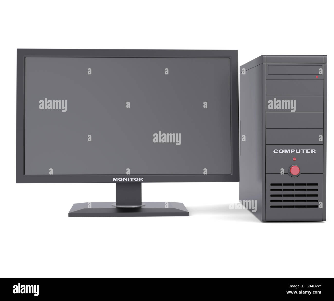 System-Einheit mit einem monitor Stockfoto