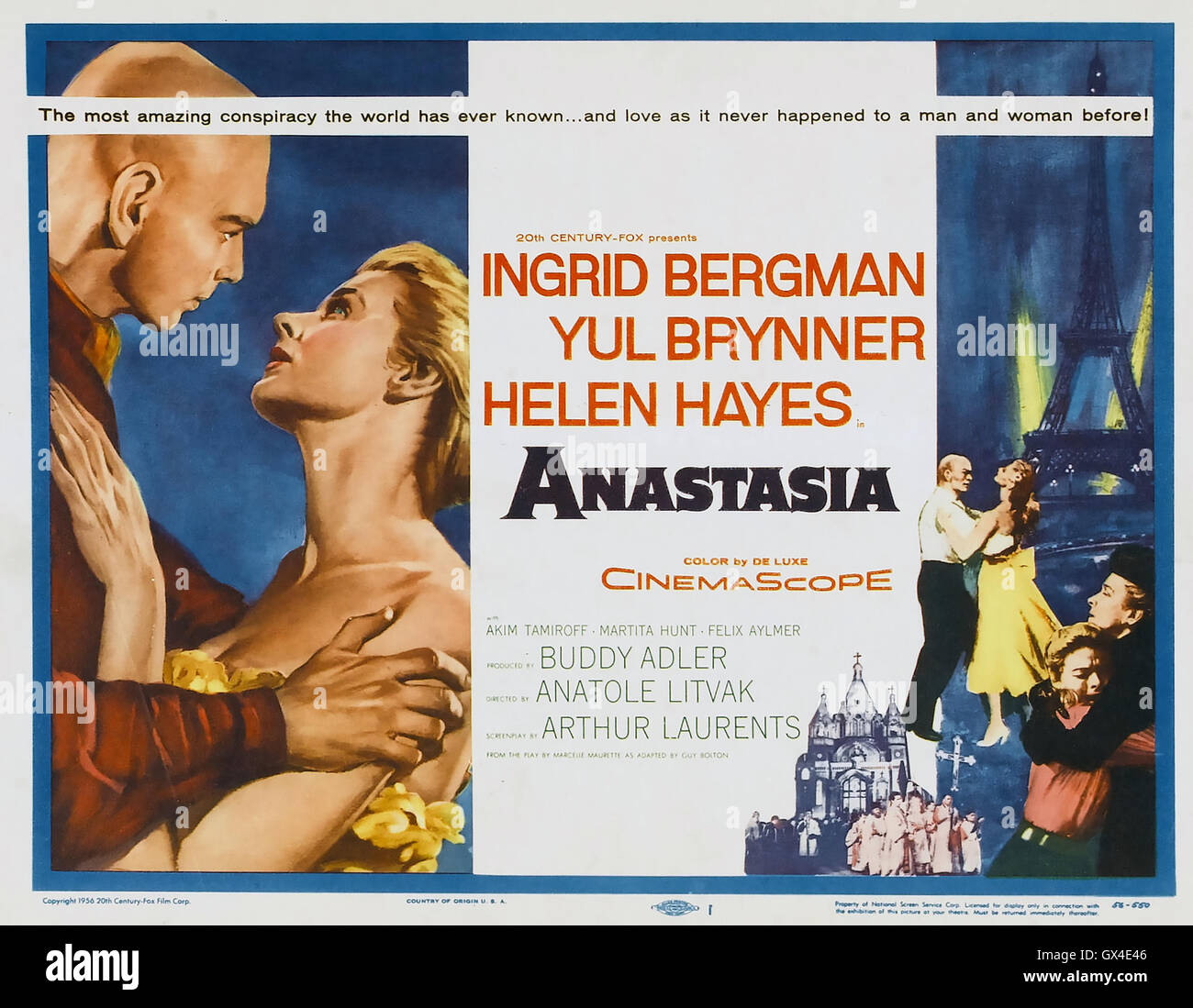 ANASTASIA 1956 20th Century Fox Film mit Ingrid Bergman und Yul Brynner Stockfoto