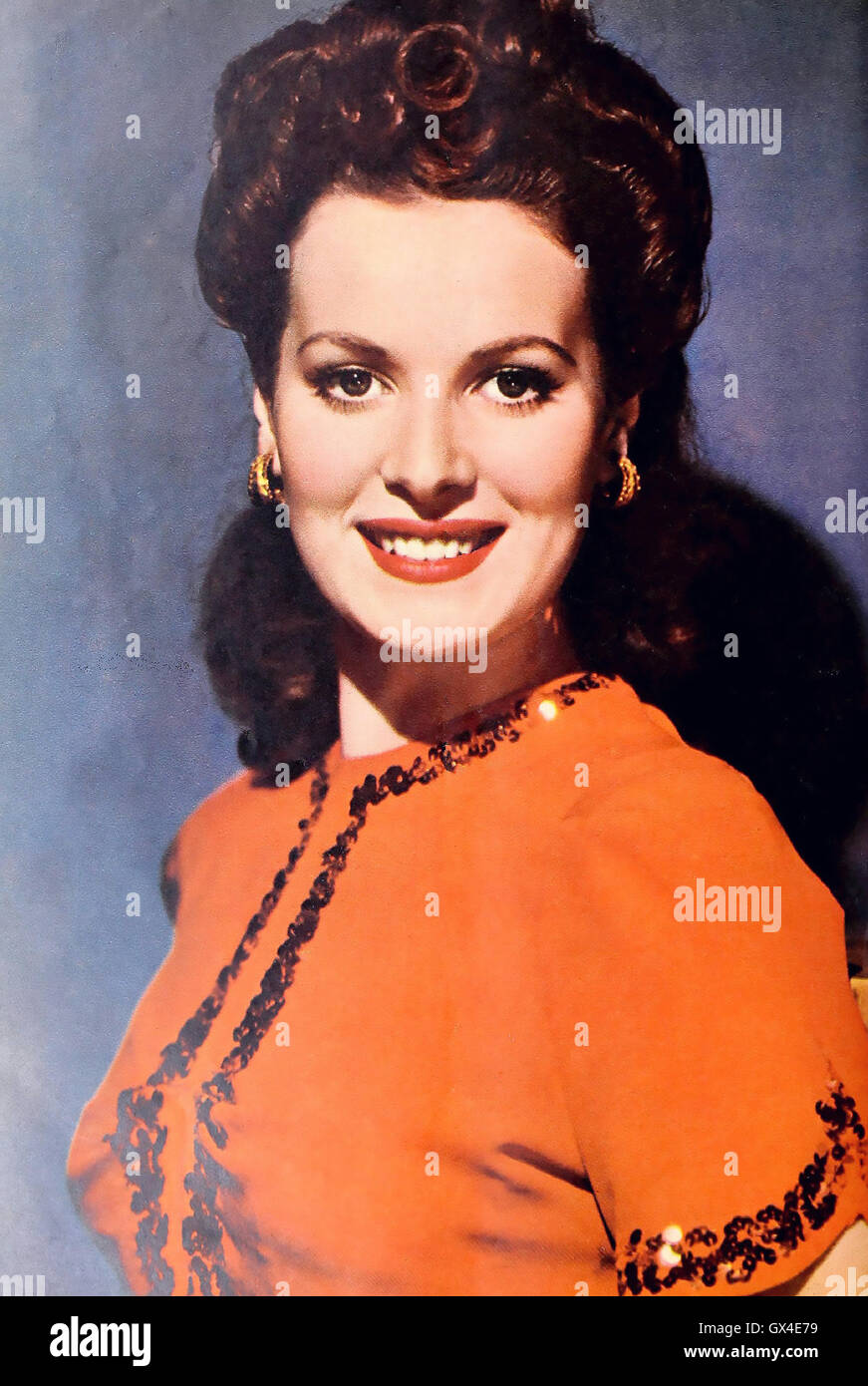 MAUREEN O'HARA (1920-2015) irischer Amerikaner Schauspielerin in der Ausgabe April 1942 Photoplay Magazine Stockfoto