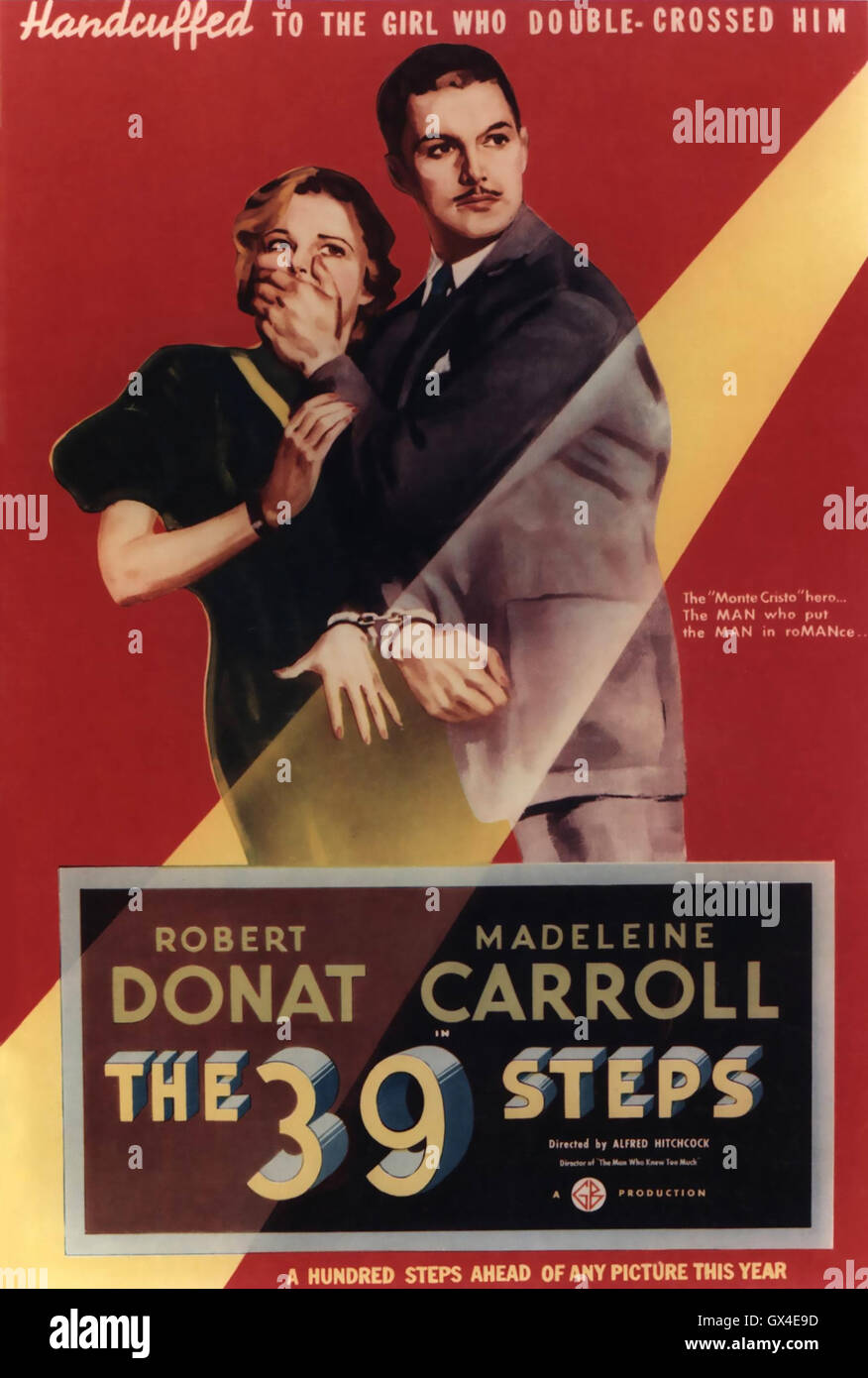 DIE 39 Stufen 1935 Gaumont British film mit Madeleine Carroll und Robert Donat Stockfoto