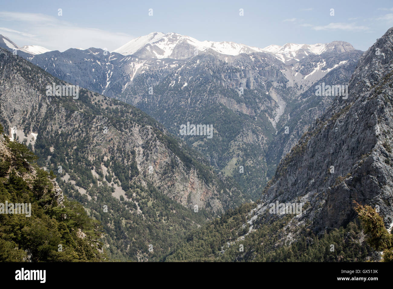 Ansicht der Samaria-Schlucht, längste Schlucht Europas, in Kreta, Griechenland Stockfoto