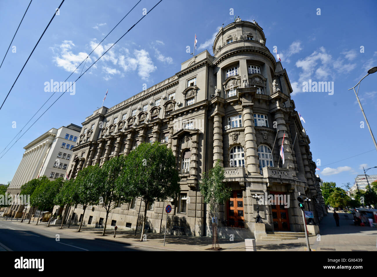 Straßenecke in Belgrad, Serbien Stockfoto