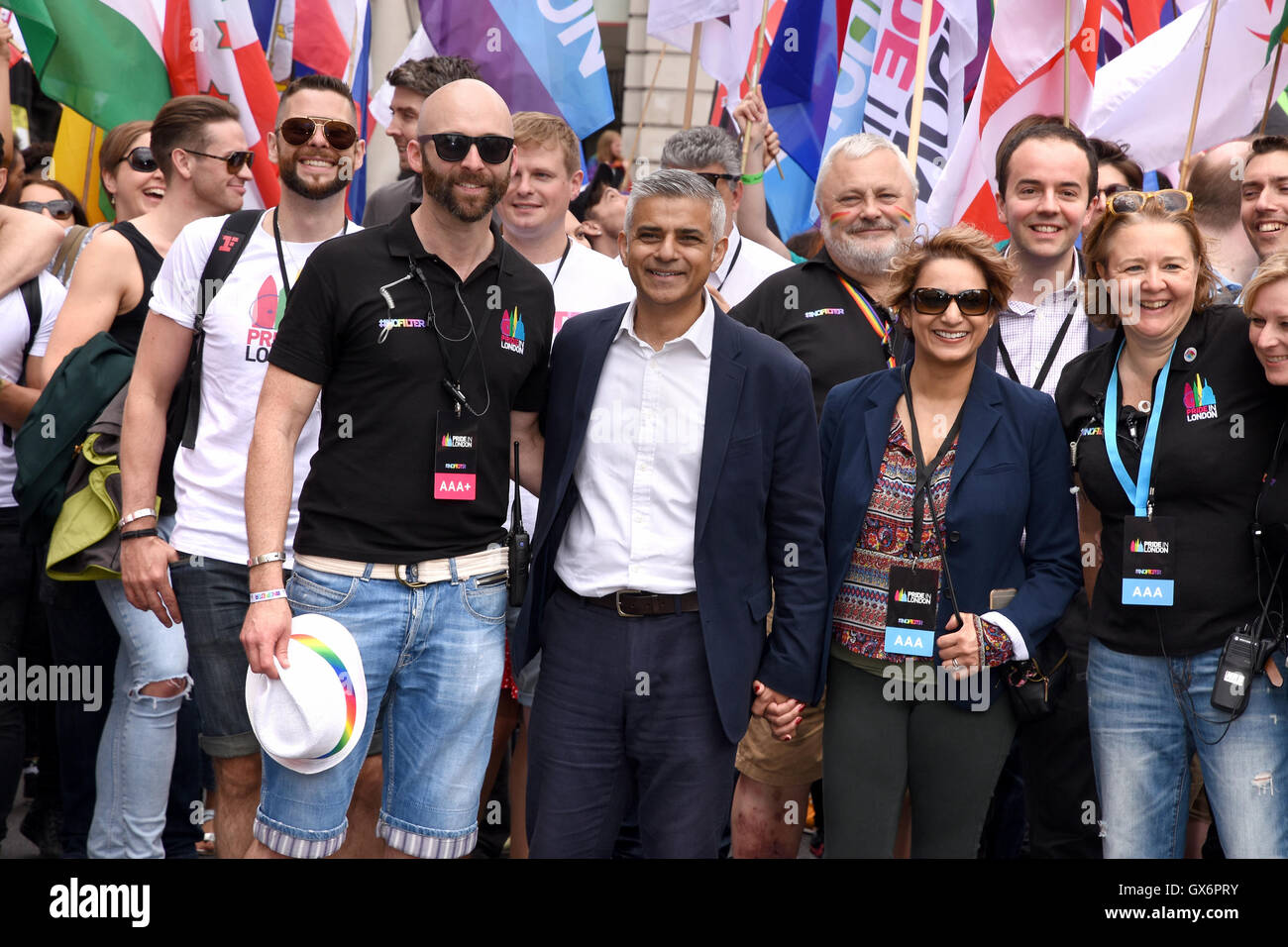 Pride Parade in London, London mit: Sadiq Khan wo: London, Vereinigtes Königreich bei: 25. Juni 2016 Stockfoto