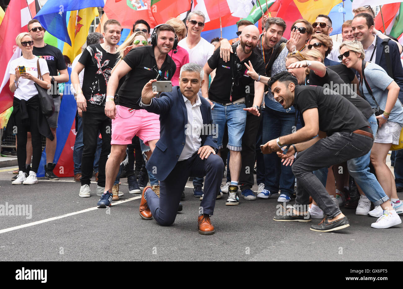 Pride Parade in London, London mit: Sadiq Khan wo: London, Vereinigtes Königreich bei: 25. Juni 2016 Stockfoto