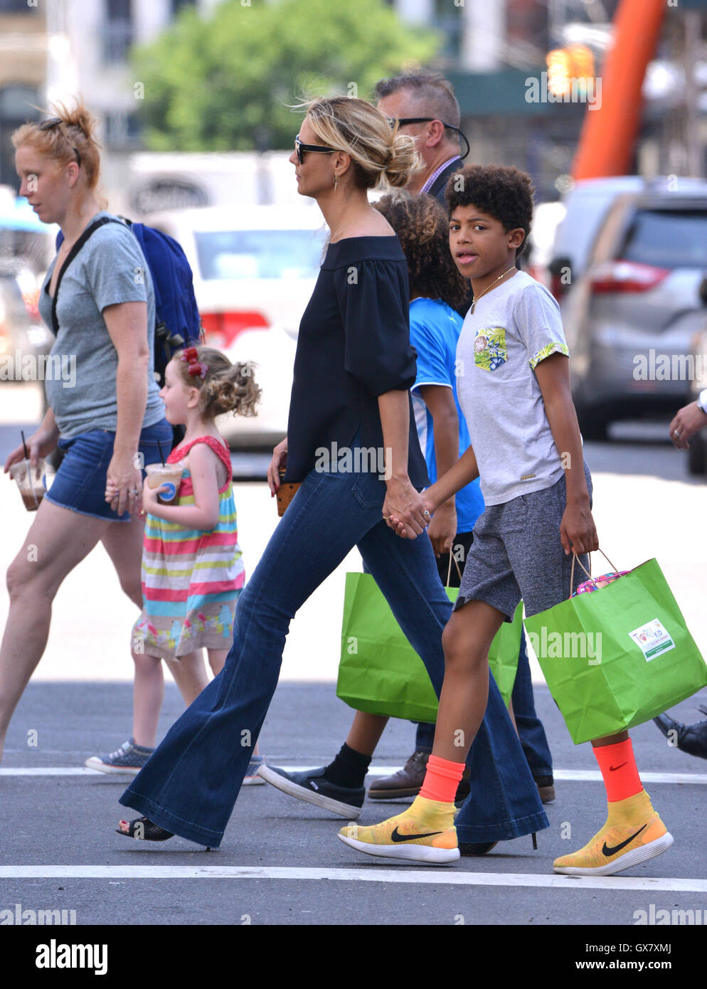 Heidi Klum und ihre Familie in der Tribeca Nachbarschaft untere