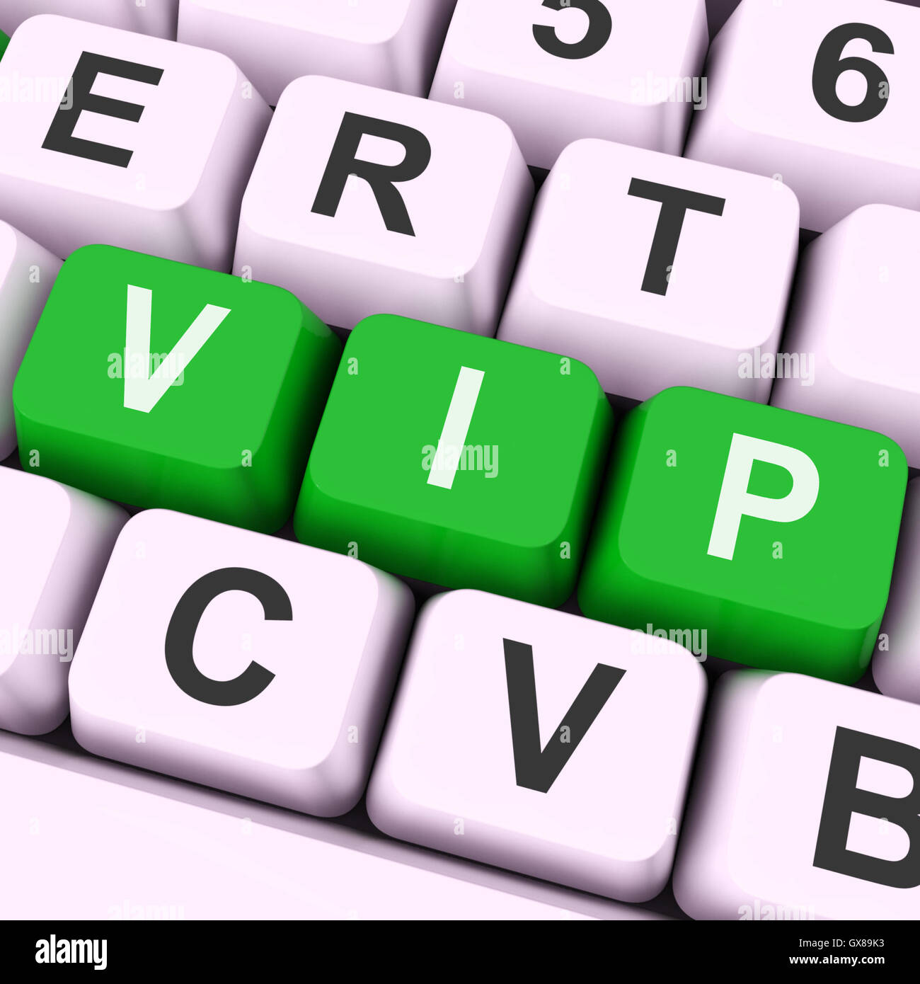 VIP-Schlüssel bedeutet Würdenträgers oder sehr wichtige Person Stockfoto
