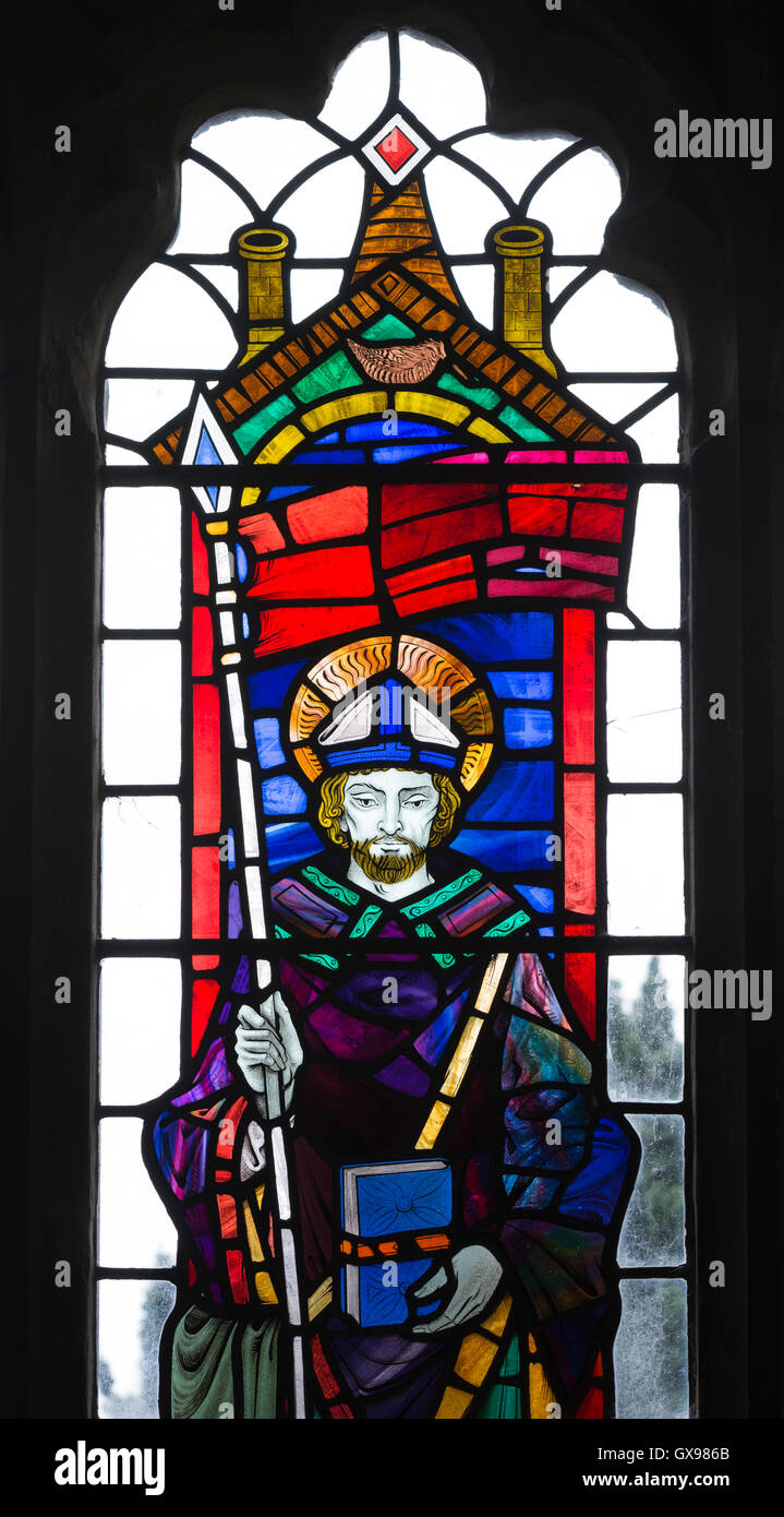 Saint-Denys Glasmalerei, St. Denys Church, Eaton, Leicestershire, England, UK Stockfoto