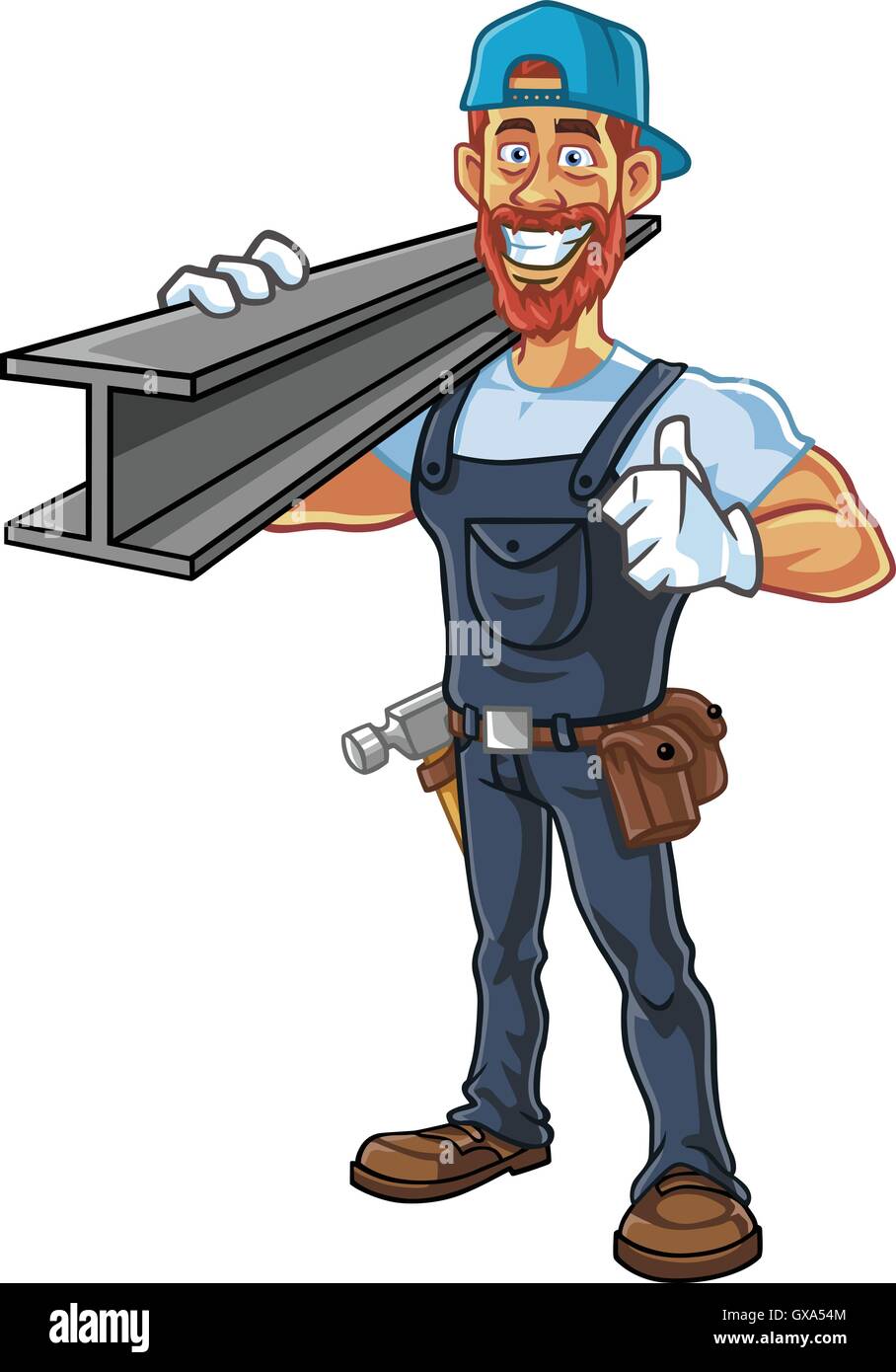 Hipster-Mechaniker Cartoon Charakter Design Vektor Stock Vektor