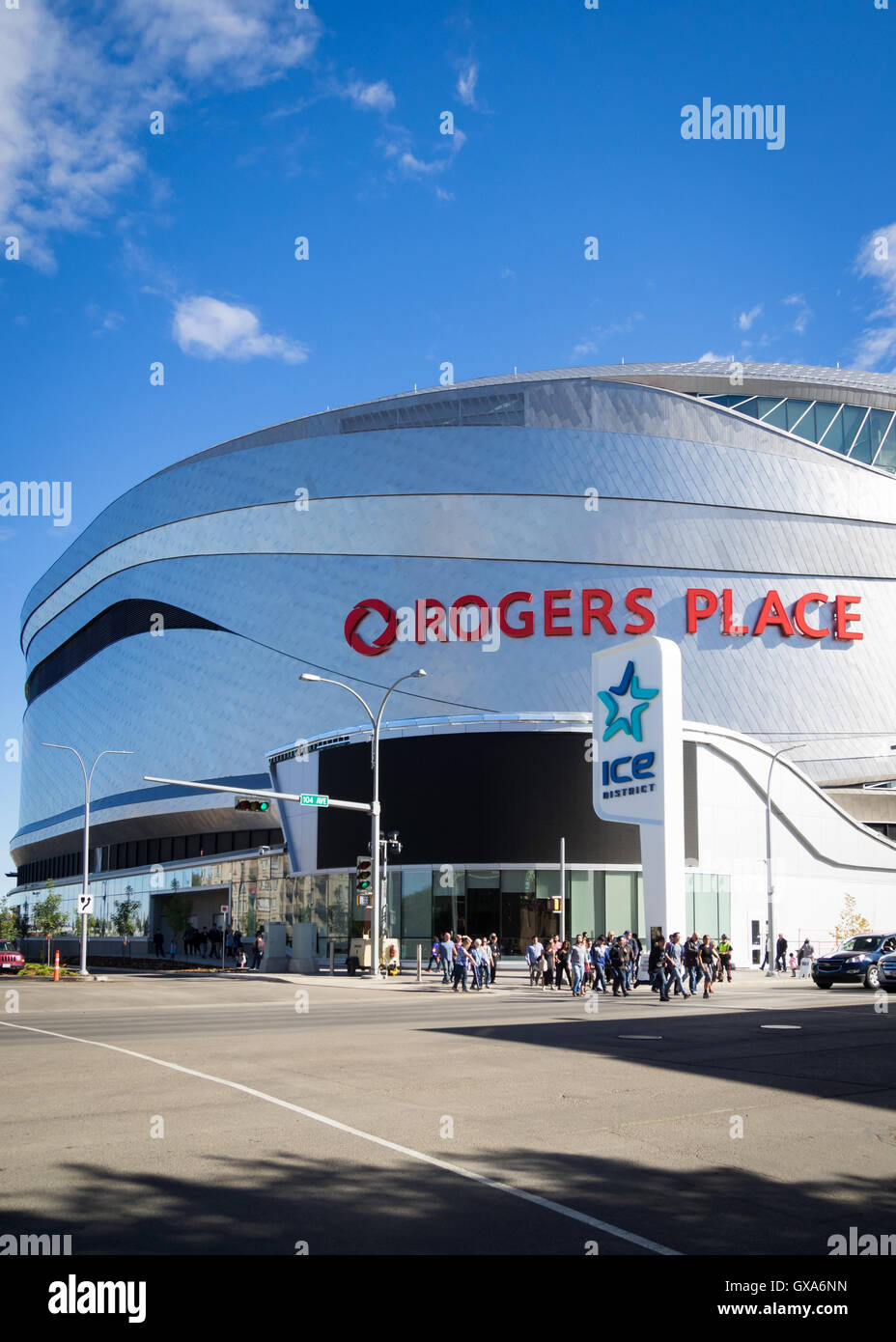 Rogers Platz, ein Mehrzweck-Reithalle in der Eis-Viertel der Stadt Edmonton, Alberta, Kanada. Stockfoto