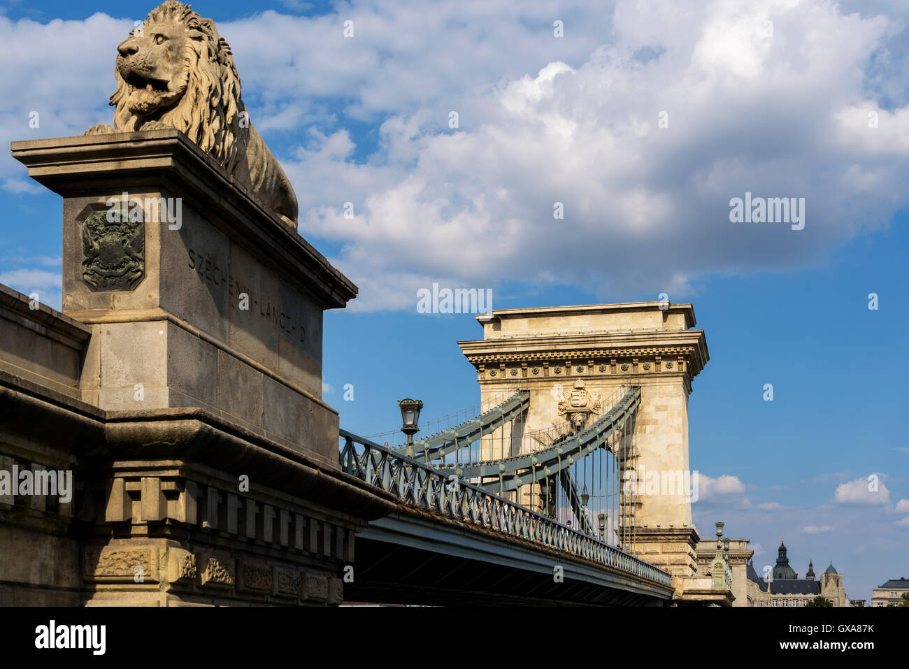 Kettenbrücke Széchenyi Lánchíd Budapest. Stockfoto