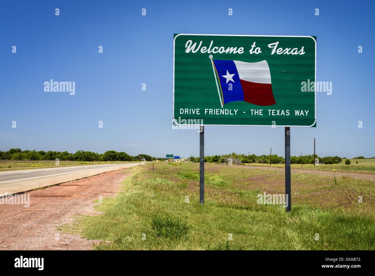 Willkommen im Texas State Zeichen Stockfoto