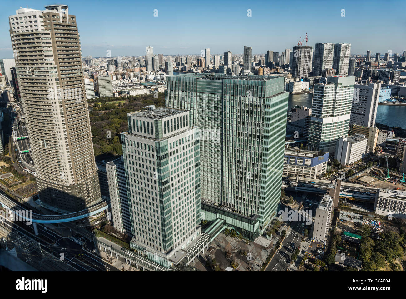 Odaiba Richtung, Ansicht von Minato-Ku, Tokyo, Japan Stockfoto