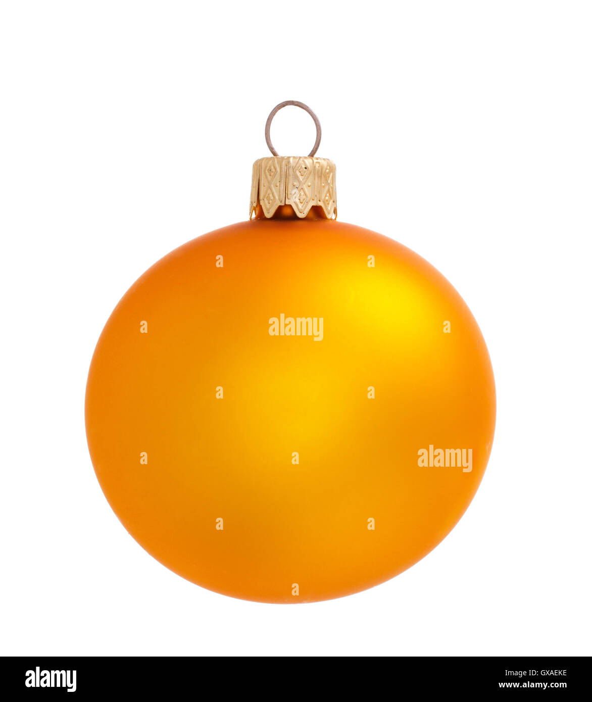 Weihnachtskugel isoliert auf dem Hintergrund gelb Stockfoto