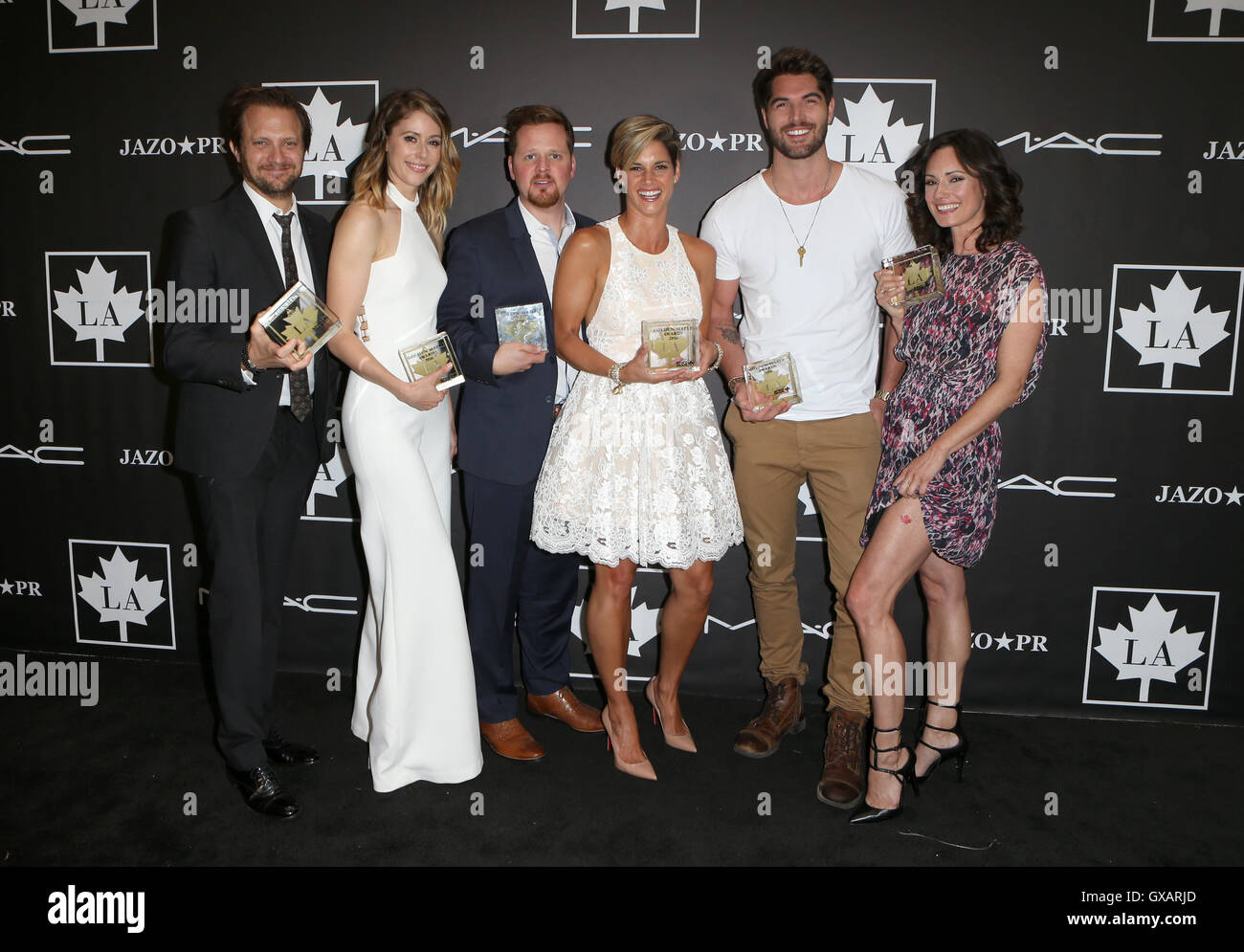 Goldener Ahorn Awards 2016 - innen mit: Amanda Crew, Ricky Mabe, Brad Schwartz, Missy Peregrym, Nick Bateman, Natalie braun wo: Los Angeles, California, Vereinigte Staaten von Amerika als: 1. Juli 2016 Stockfoto