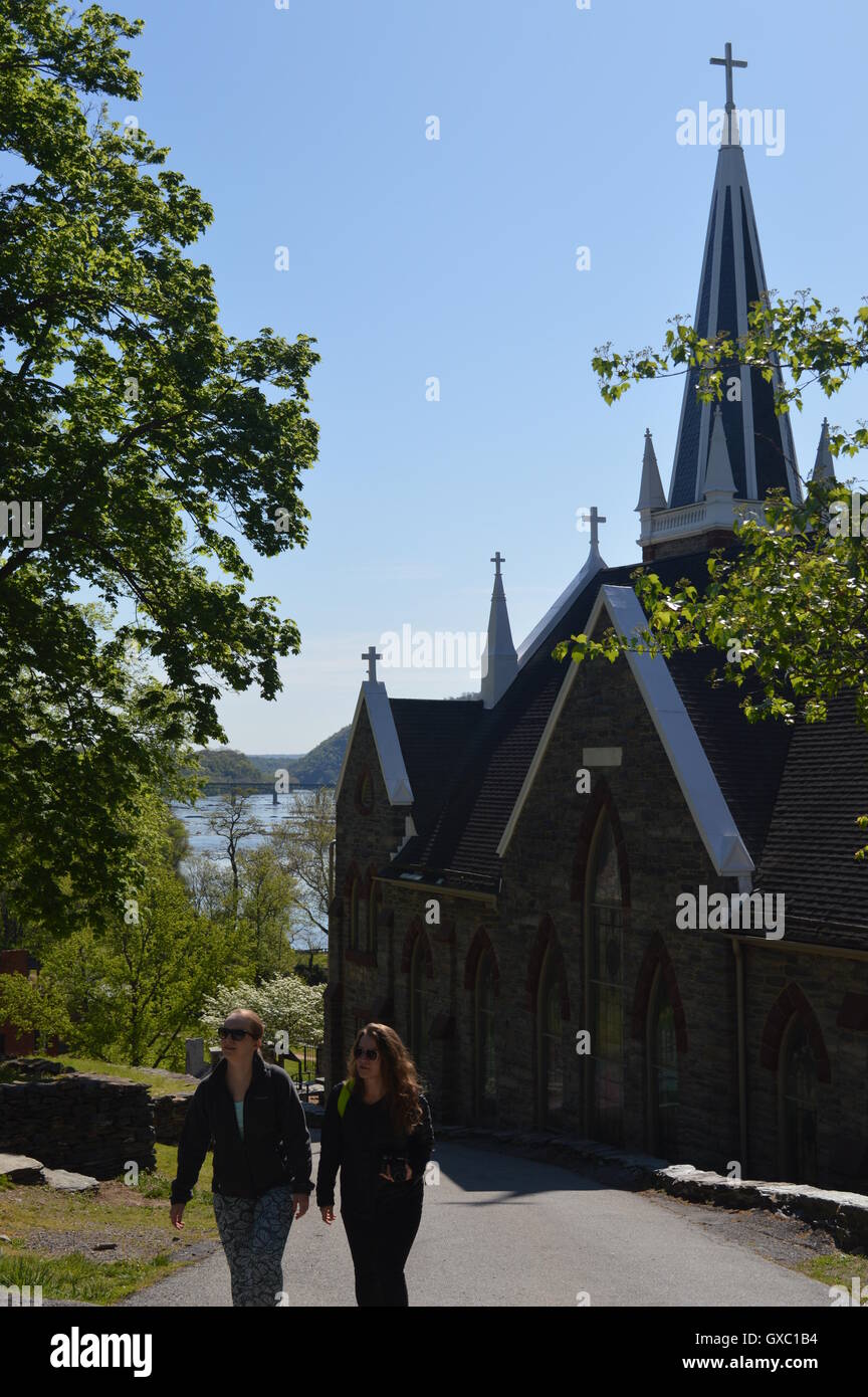 St. Peter römisch-katholische Kirche, Harpers Ferry, Jefferson County, West Virginia, WV, USA Stockfoto