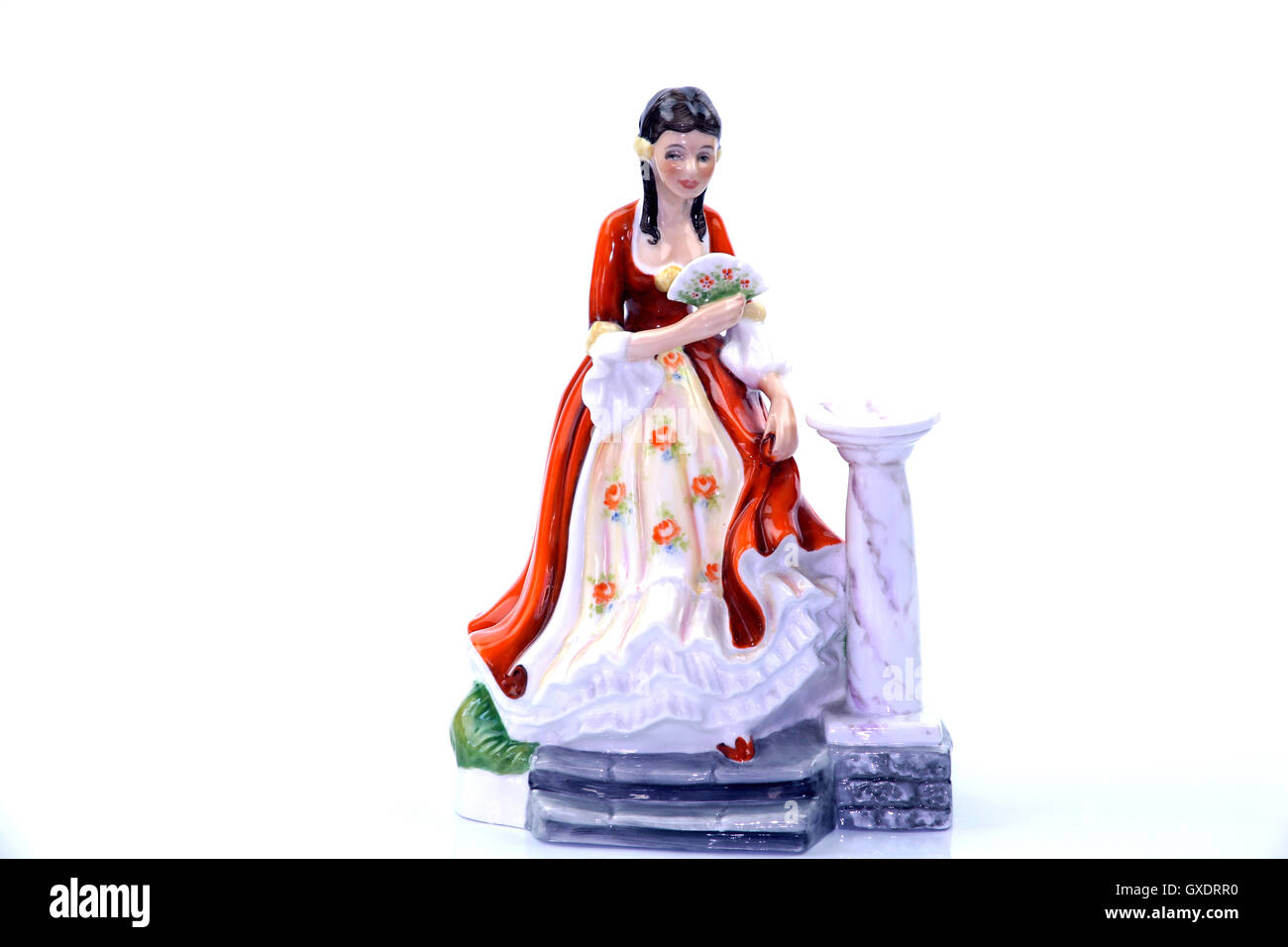 Wedgwood Rebecca Figur isoliert auf weißem Hintergrund Stockfoto