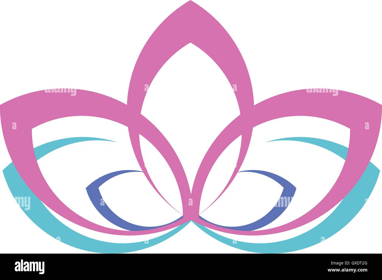 Lila Lotus - Yoga, Wellness und Meditation-symbol Stock Vektor