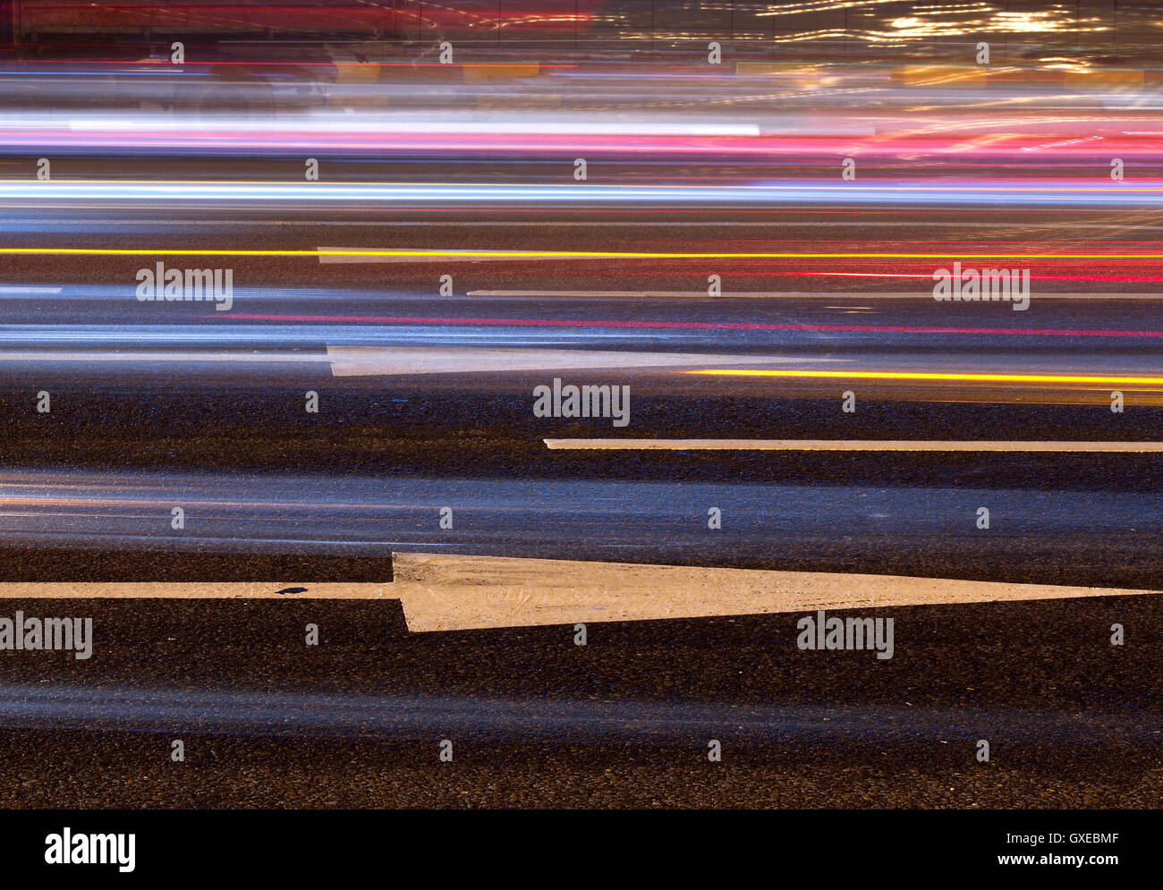 Abstrakte städtischen Hintergrund mit Nacht-Ampel-Muster. Stockfoto