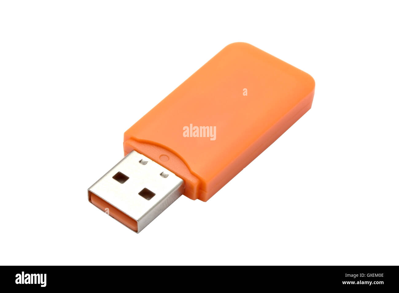 USB-Flash-Laufwerk Closeup auf weißem Hintergrund Stockfoto