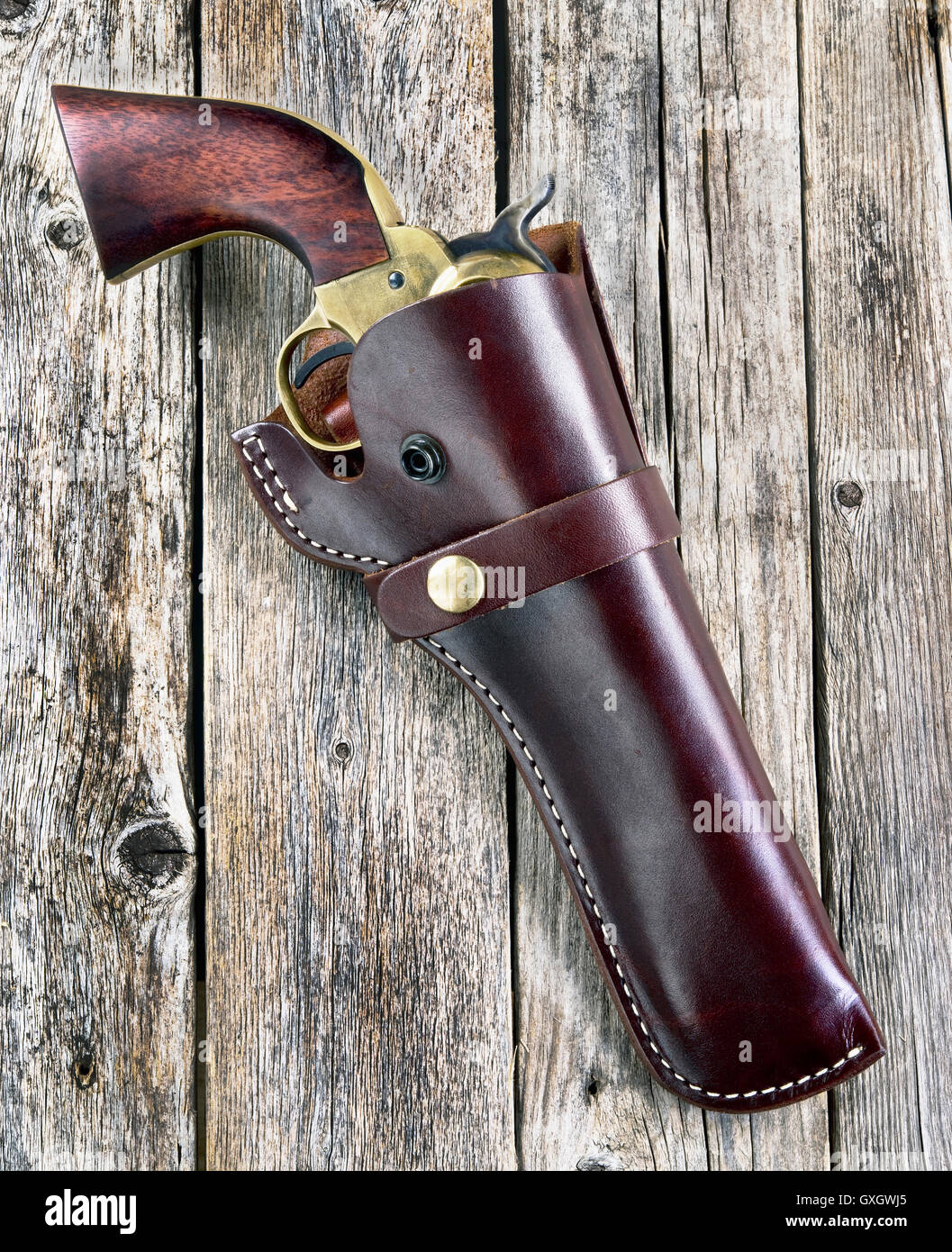 American Cowboy 45 Pistole genannt manchmal eine Hogleg. Stockfoto