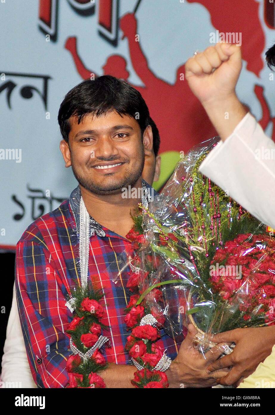 Aller Indien Studenten Federation (AISF) Führer Kanhaiya Kumar während des Konvents veranstaltet AISF und AIYF Kolkata Stockfoto