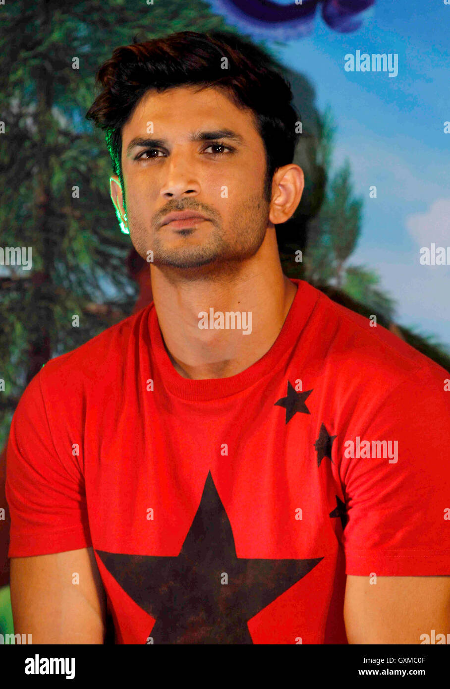 Sushant Singh Rajput ; Indian Bollywood Schauspieler bei der Einführung des ersten stereoskopischen 3D-Animationsfilms Motu Patlu King of Kings Mumbai Indien Asien Stockfoto