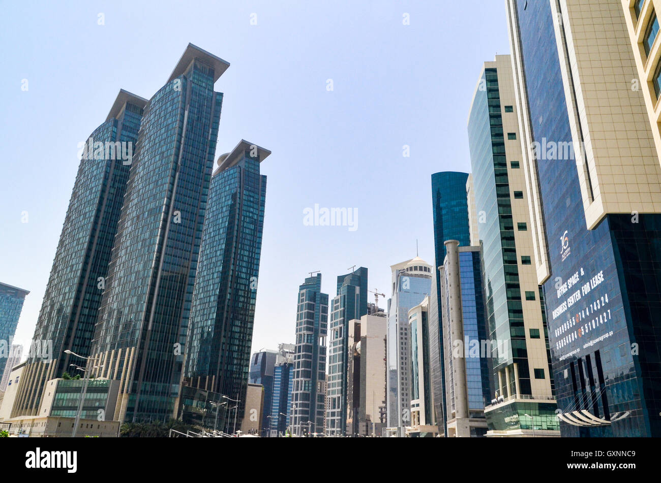 Doha-West Bay Bankenviertel Stockfoto