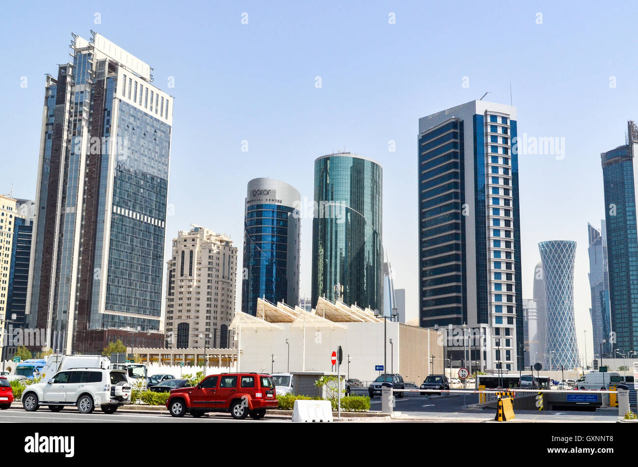 Skyline von West Bay Finanzviertel in Doha, Katar Stockfoto