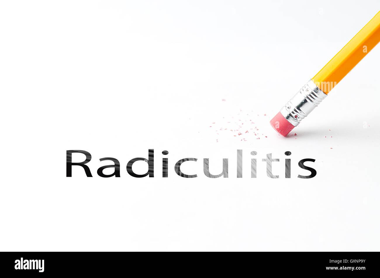 Bleistift mit Radiergummi Radikulitis Stockfoto