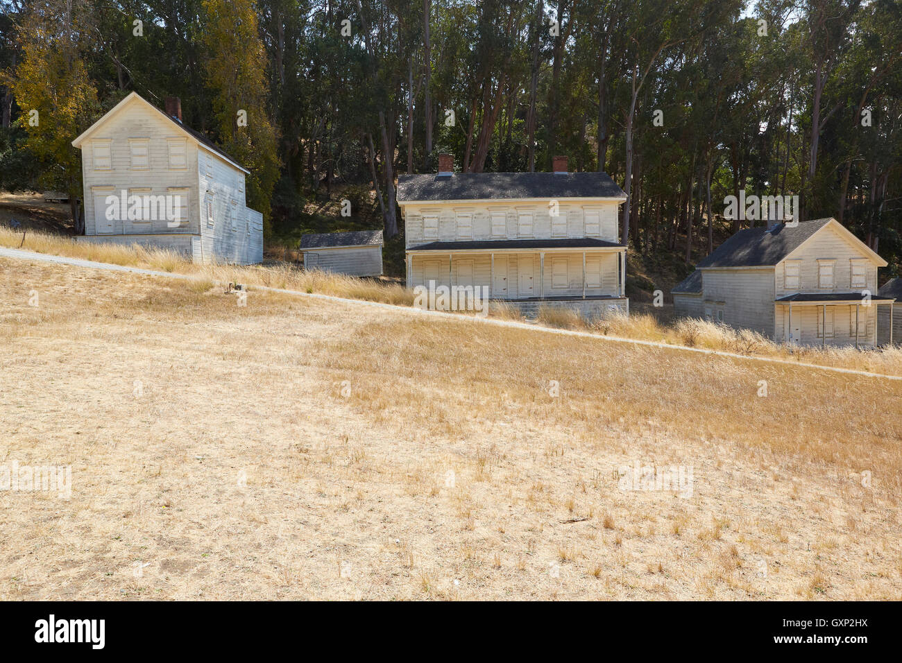 US-Armee Altbauten bei Camp Reynolds auf Angel Island, Kalifornien. Stockfoto